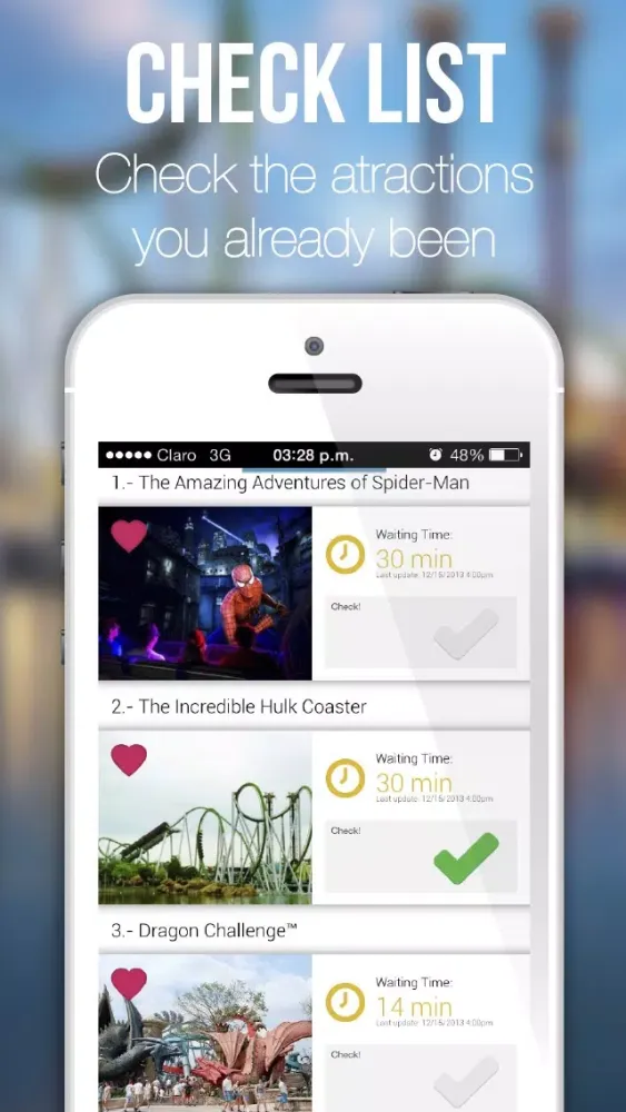Capturas de pantalla de Park Rank Orlando ( Disney World - Universal Studios - Sea World - Busch Gardens - Legoland Theme Park)