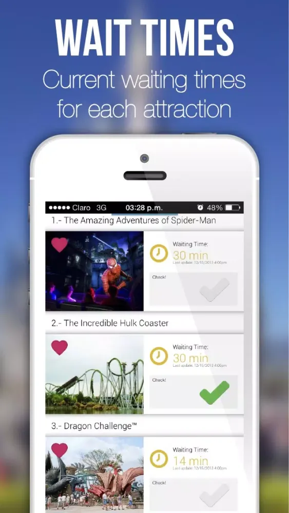 Capturas de pantalla de Park Rank Orlando ( Disney World - Universal Studios - Sea World - Busch Gardens - Legoland Theme Park)