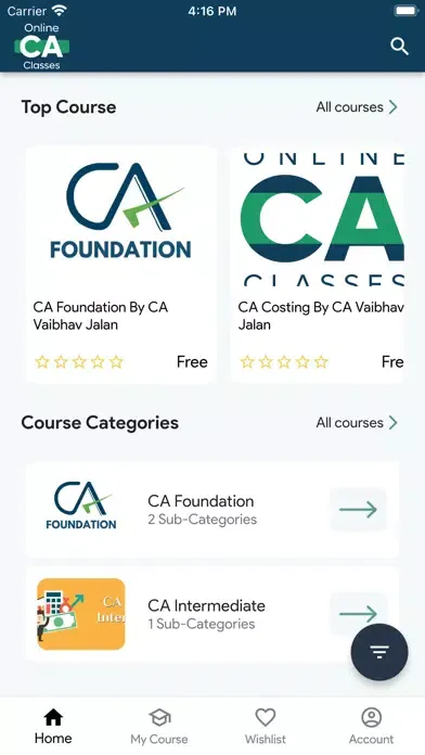 Captures d'écran de Online CA Classes Test Series