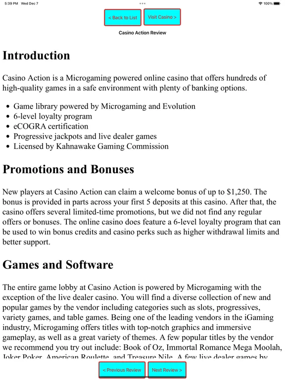 OCF - Online Casinos Finder iPad 應用截圖