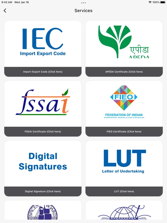 Zrzuty ekranu Online Exim Export Import App iPad 