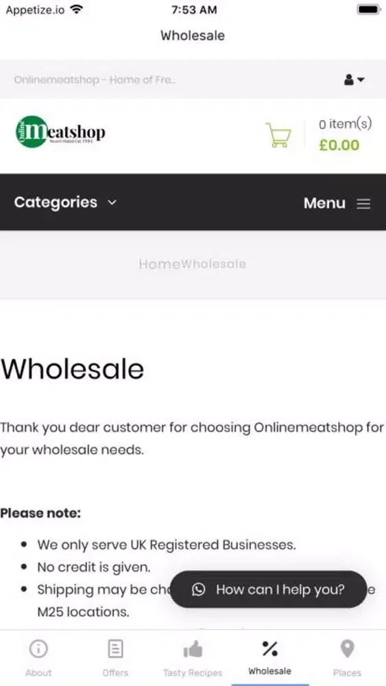 Online Meat Shop Ekran Görüntüleri