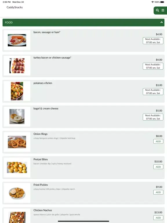CaddySnacks iPad  स्क्रीनशॉट