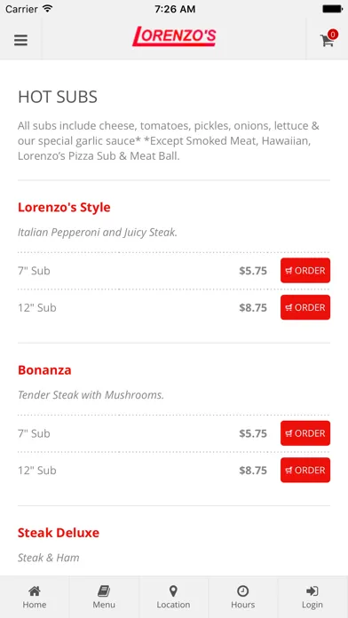 Zrzuty ekranu Lorenzo's Pizza