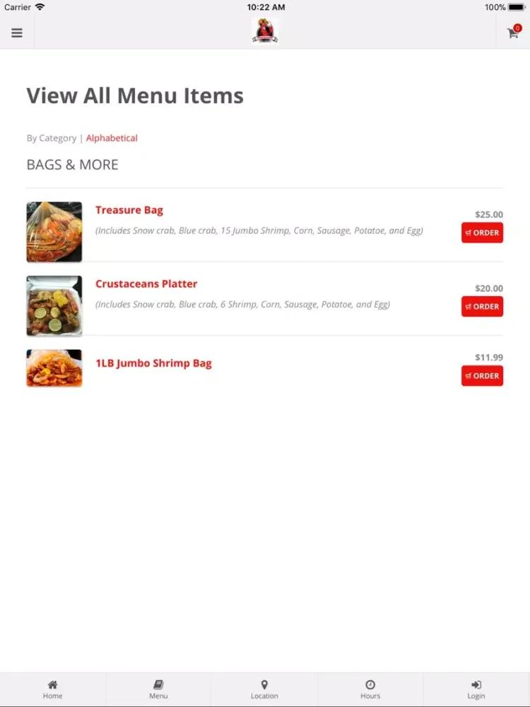 Crustaceans Boil House iPad  스크린샷