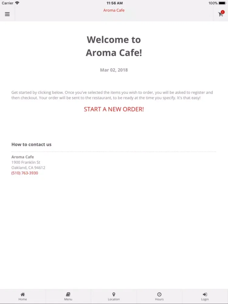 Captures d'écran de Aroma Cafe Oakland iPad 