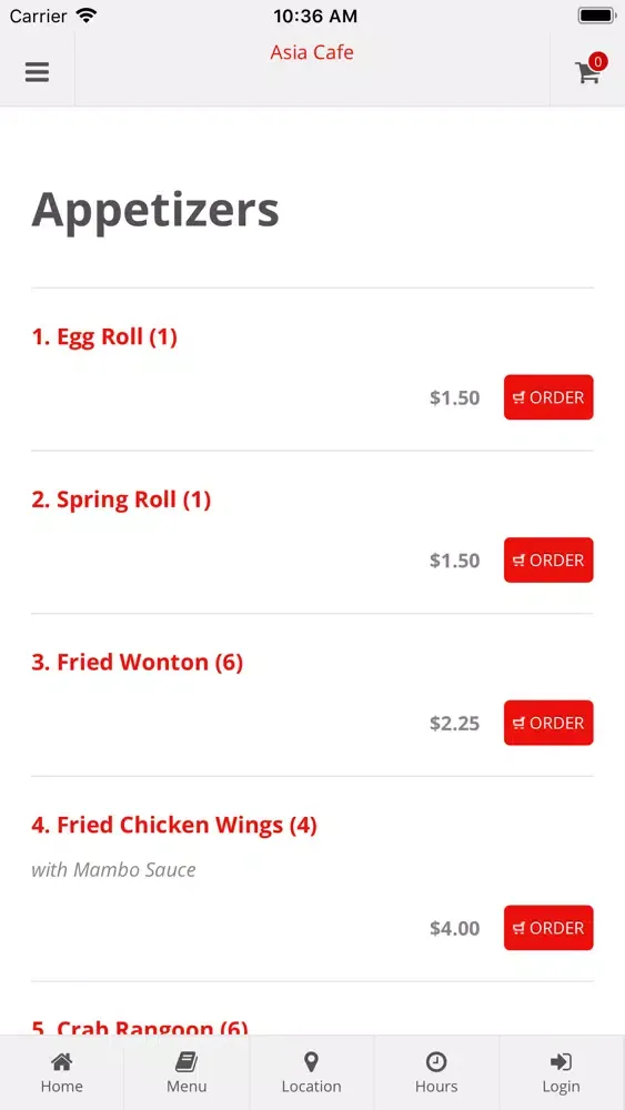 Zrzuty ekranu Asia Cafe App Ordering
