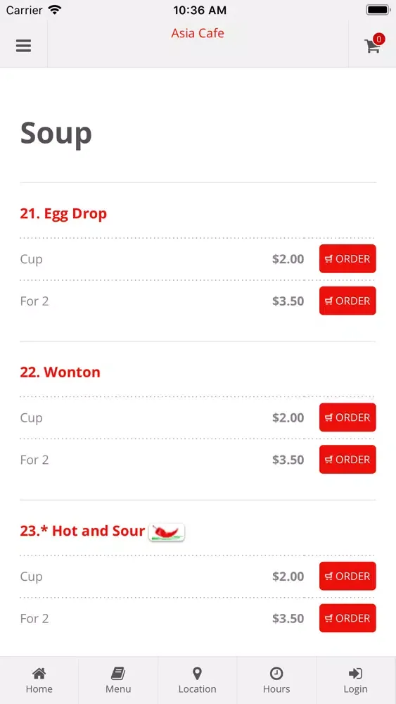 Zrzuty ekranu Asia Cafe App Ordering