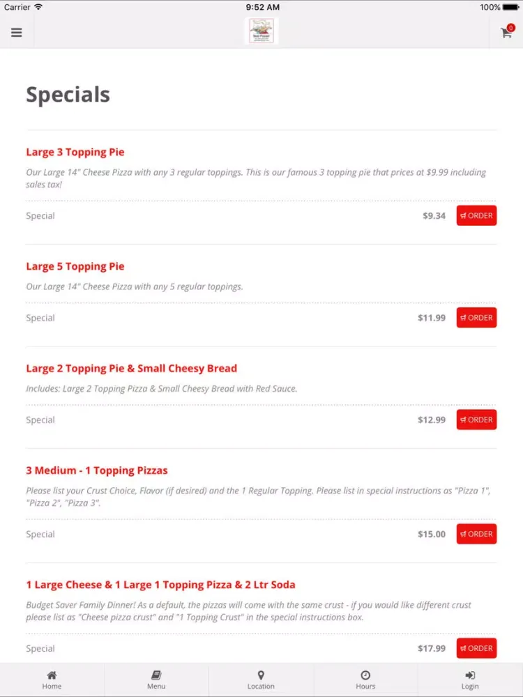 Capturas de tela do Best Pizzas! Online Ordering iPad 