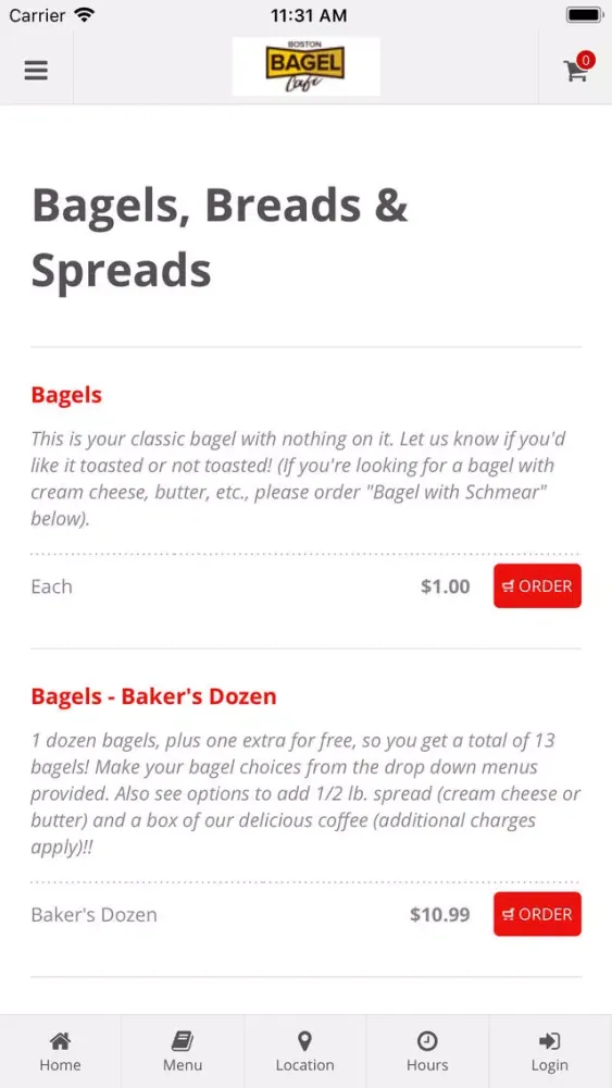 Boston Bagel Cafe应用截图