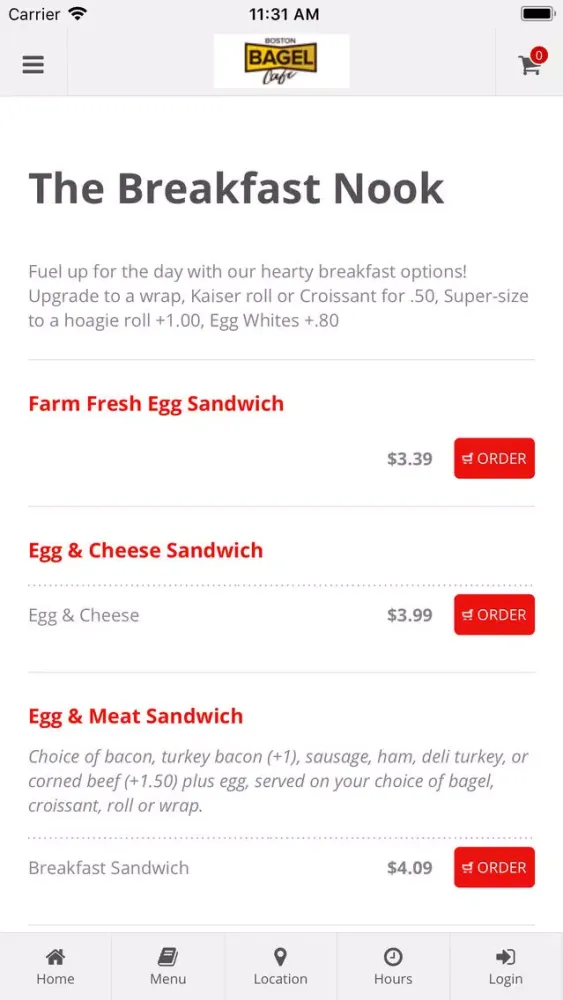 Boston Bagel Cafe应用截图