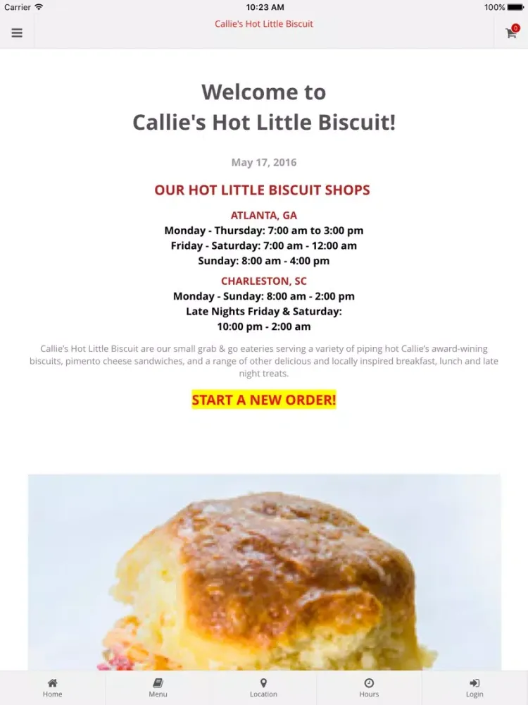 Callie's Hot Little Biscuit Online Ordering iPad  Ekran Görüntüleri