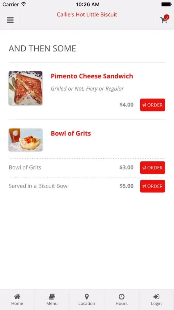 Callie's Hot Little Biscuit Online Ordering Ekran Görüntüleri