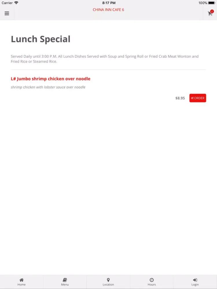 China Inn Cafe 6 App Orders iPad  Ekran Görüntüleri