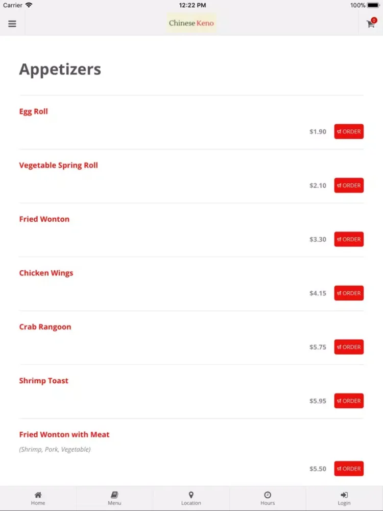 Captures d'écran de Chinese Keno Online Ordering iPad 