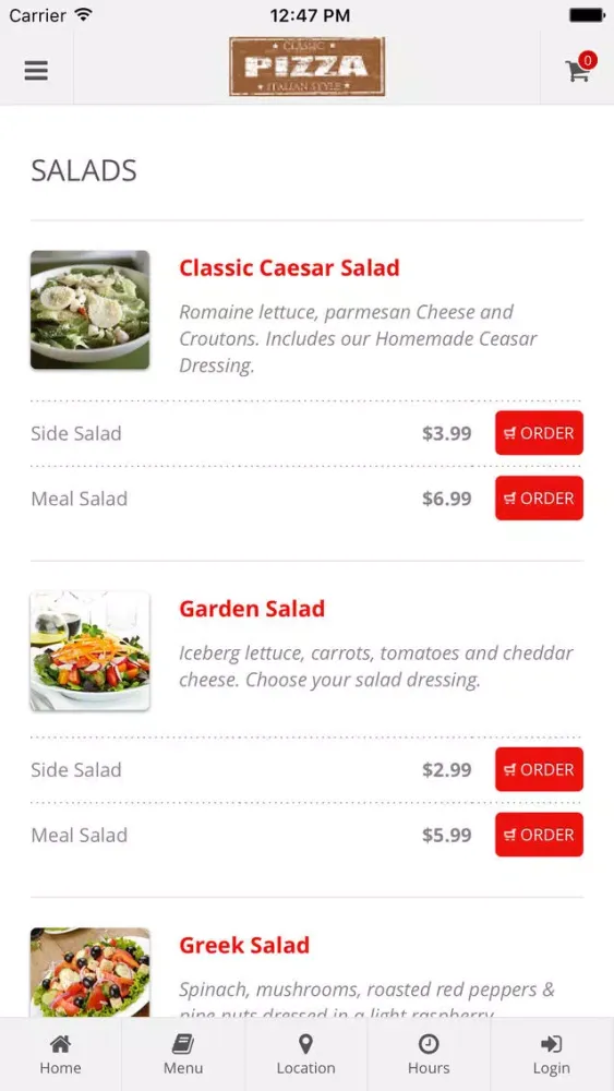 Captures d'écran de Classic Pizza Online Ordering