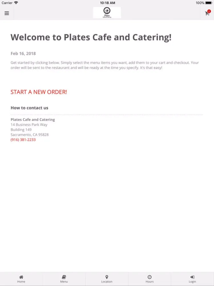 Plates Cafe and Catering iPad 應用截圖