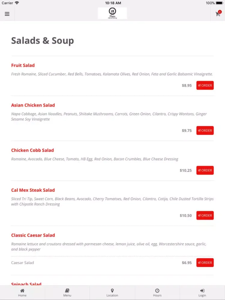 Plates Cafe and Catering iPad 應用截圖