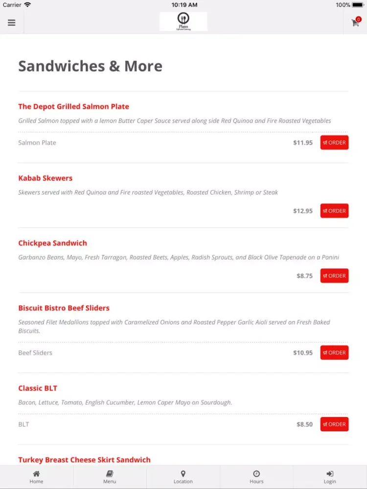Plates Cafe and Catering iPad 應用截圖