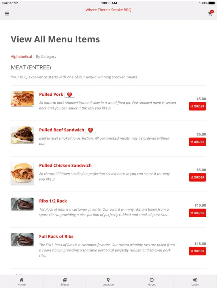 Where There's Smoke BBQ Online Ordering iPad  سکرین شاٹس
