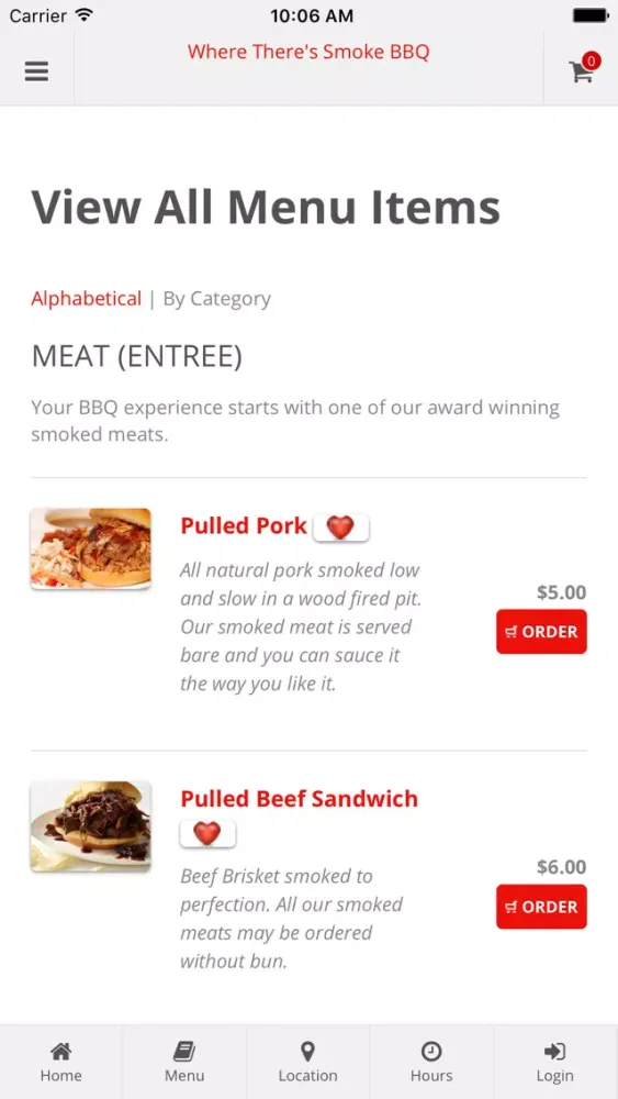 Where There's Smoke BBQ Online Ordering سکرین شاٹس