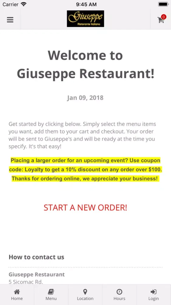 Giuseppe Ristorante Italiano应用截图