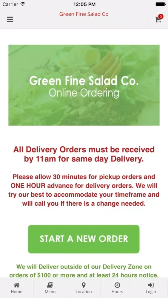 Green Fine Salad App Ordering Ekran Görüntüleri