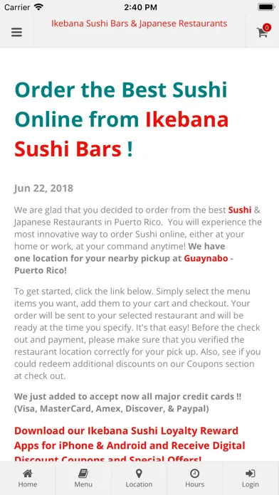 Ikebana Sushi Online Ordering Ekran Görüntüleri