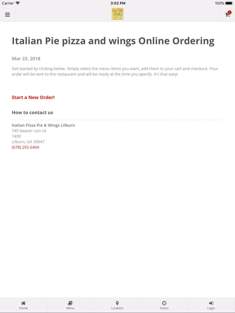 Capturas de pantalla de Italian Pie pizza and wings iPad 