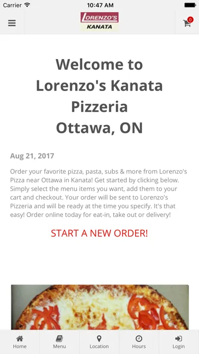 Tangkapan skrin Lorenzo's Kanata Pizzeria Online Ordering