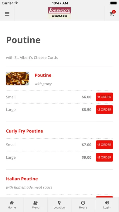 Tangkapan skrin Lorenzo's Kanata Pizzeria Online Ordering