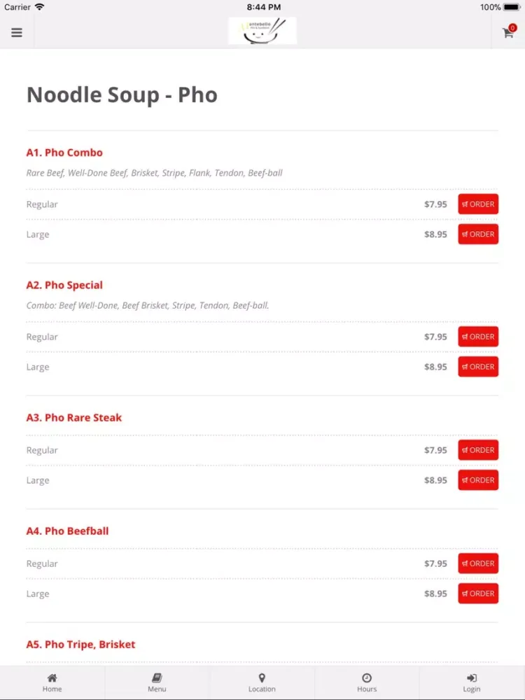 Montebello Pho & Sandwich iPad  Screenshots