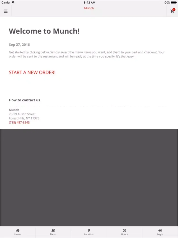ภาพหน้าจอของ Munch Online Ordering iPad 