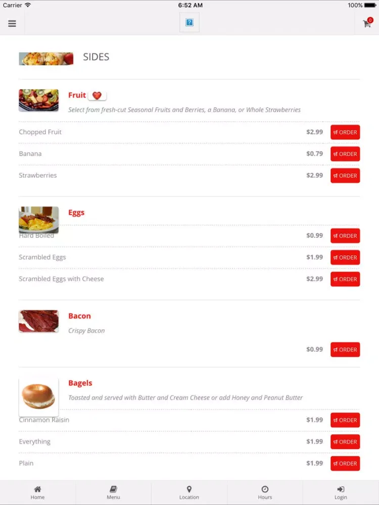 Nature's Table Bardmoor Online Ordering iPad  Screenshots