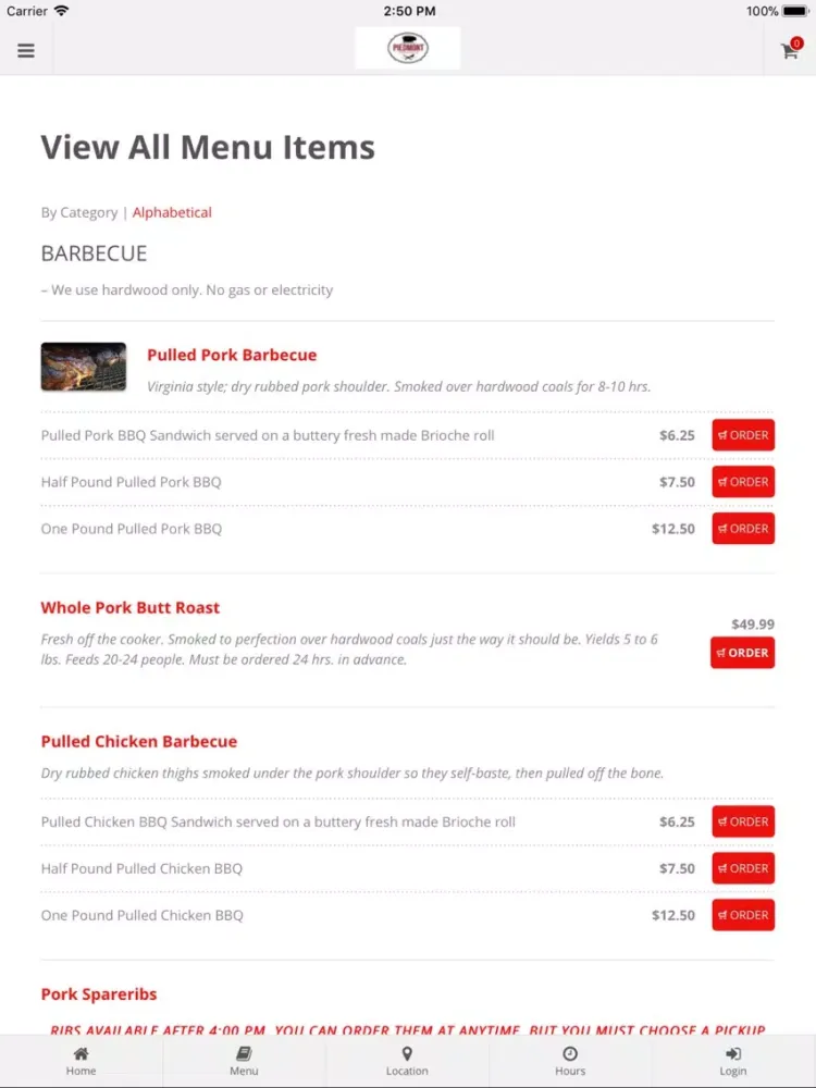 Скриншоты Piedmont Smokehouse BBQ iPad 