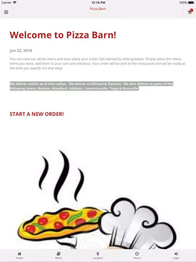 Pizza Barn Elkland iPad 应用截图