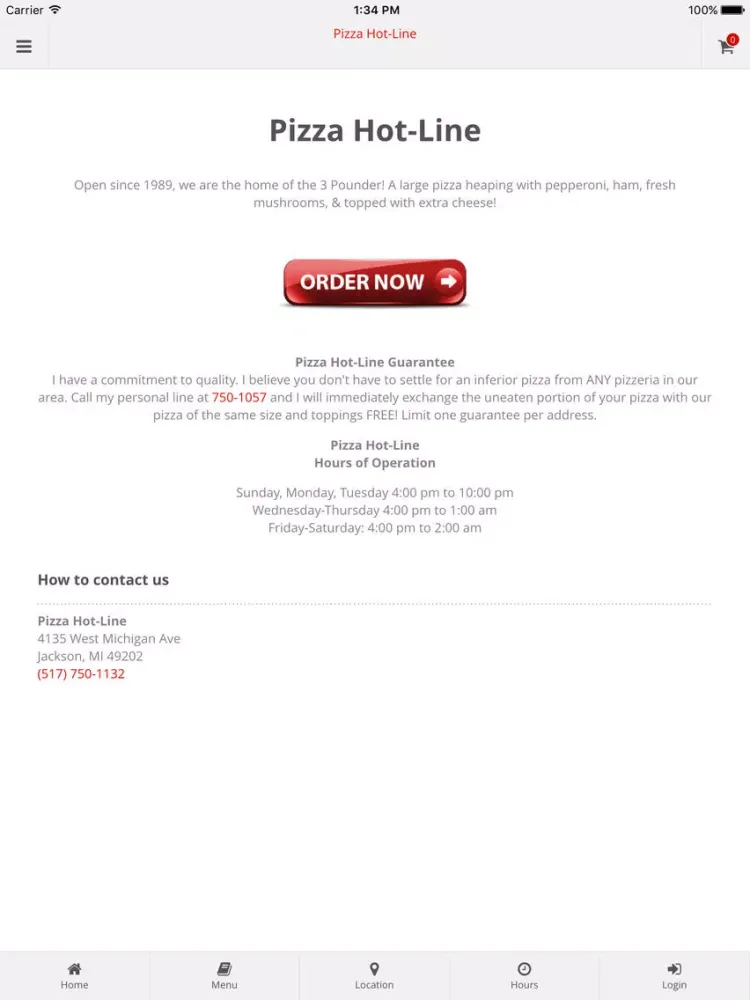 Pizza Hot-Line Online Ordering iPad  স্ক্রিনশট