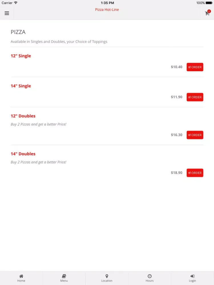 Pizza Hot-Line Online Ordering iPad  স্ক্রিনশট