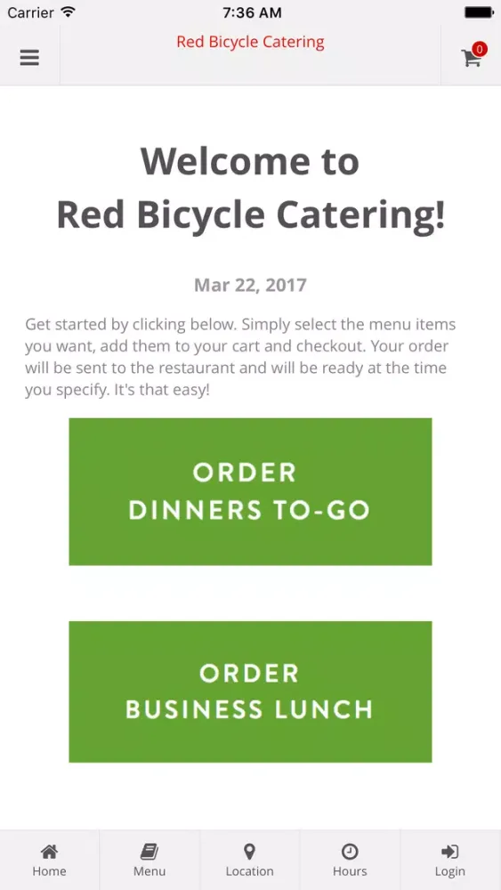 Capturas de pantalla de Red Bicycle Catering Ordering