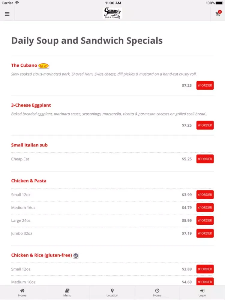 Captures d'écran de Sammy's Deli & Catering iPad 