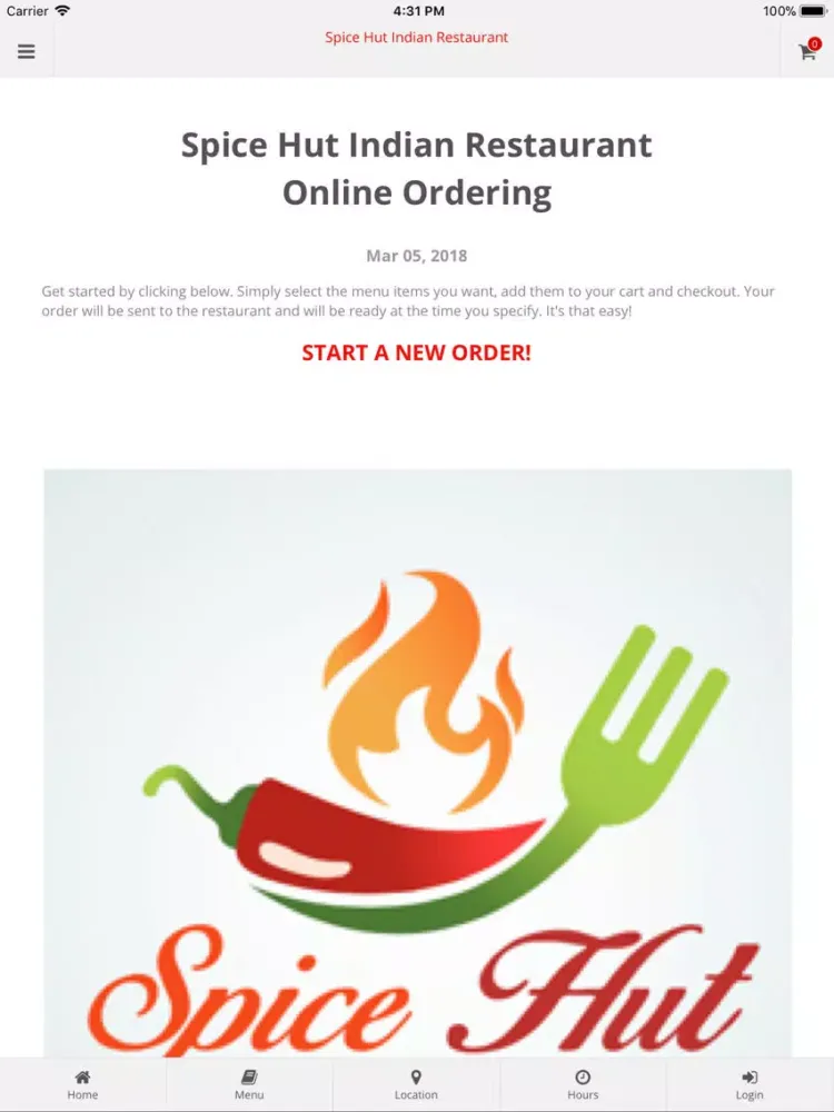 Spice Hut Indian Restaurant NY iPad  स्क्रीनशॉट