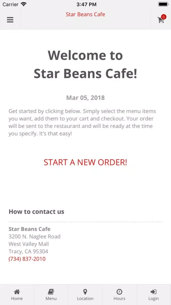 Star Beans Cafe App Orders Screenshots
