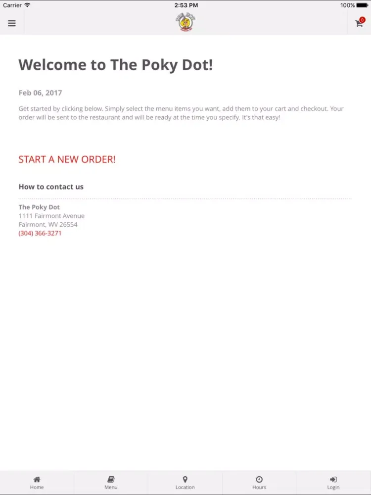 ภาพหน้าจอของ The Poky Dot Online Ordering iPad 