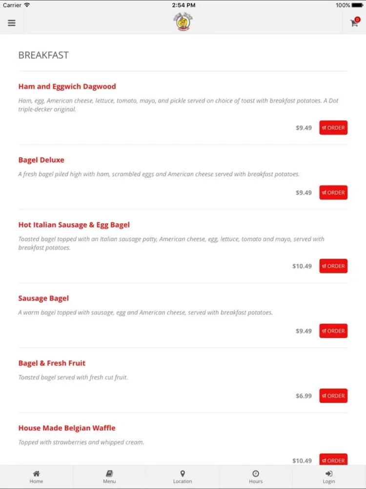 ภาพหน้าจอของ The Poky Dot Online Ordering iPad 