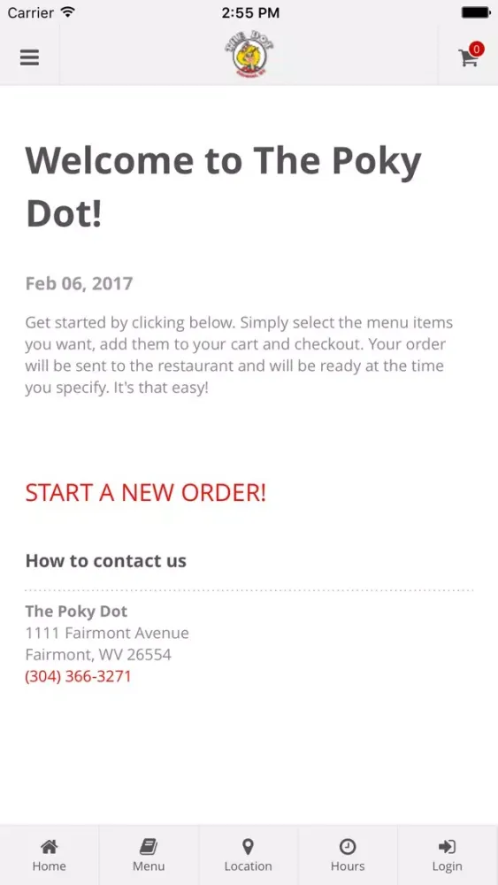 ภาพหน้าจอของ The Poky Dot Online Ordering