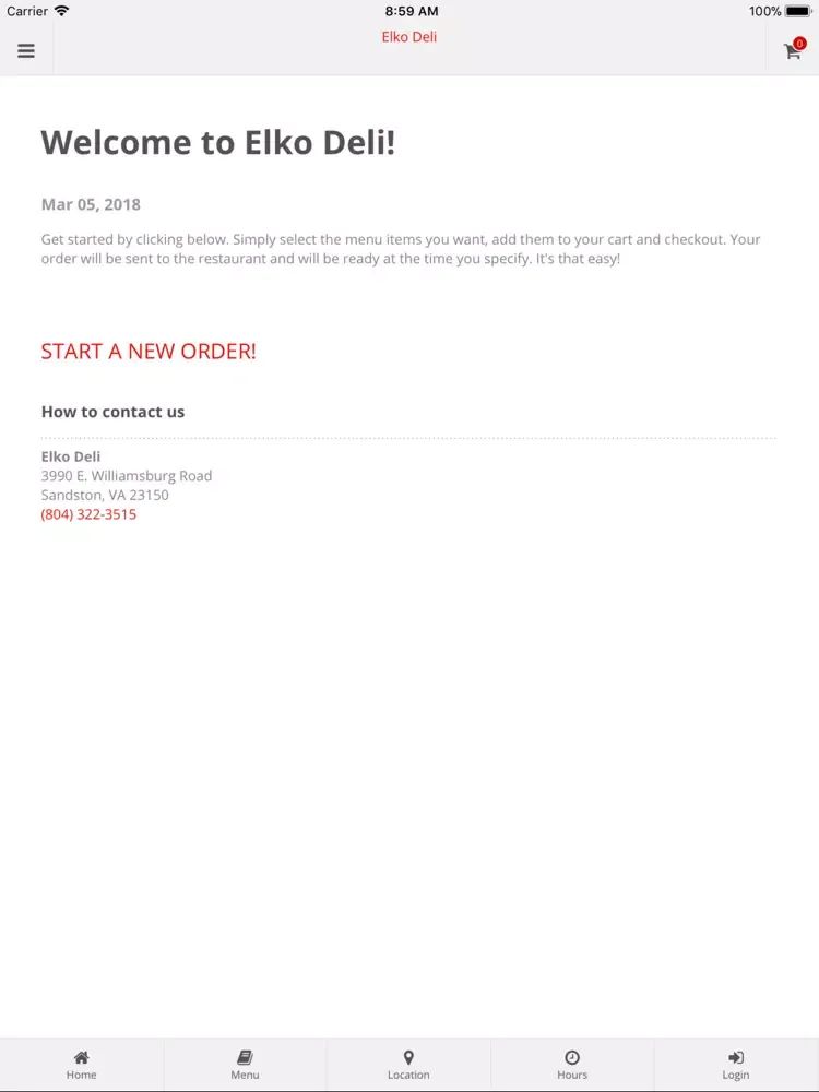 Elko Deli Online Ordering iPad  سکرین شاٹس