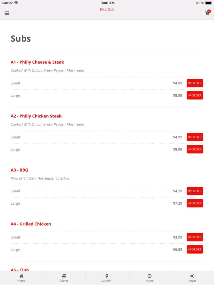 Elko Deli Online Ordering iPad  سکرین شاٹس