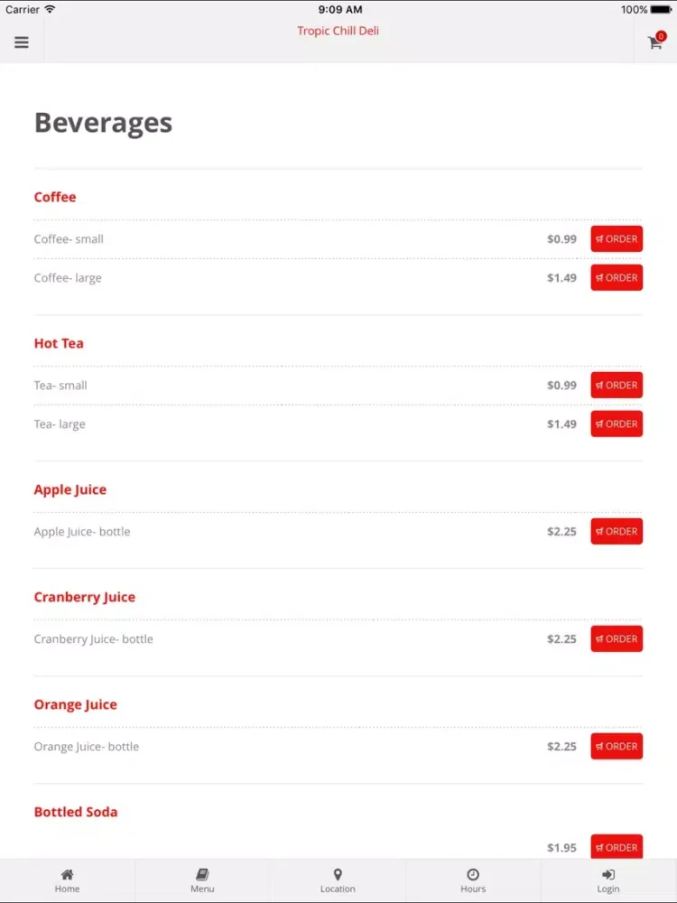 Скриншоты Tropic Chill Deli App Orders iPad 
