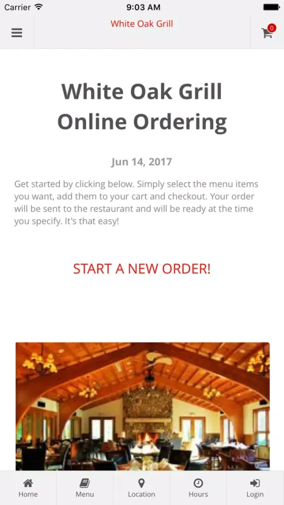 White Oak Grill App Orders स्क्रीनशॉट