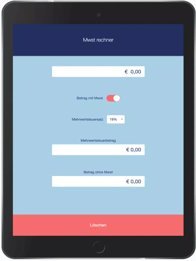 Zrzuty ekranu Mwst Rechner App iPad 